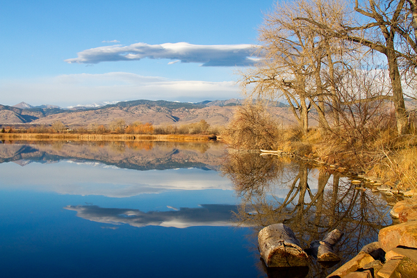 Colorado Rocky Mountain Lake Reflection View Print