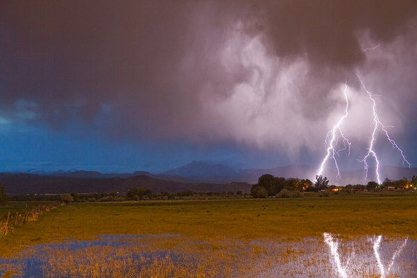 Lightning Striking Longs Peak Foothills 8 Print