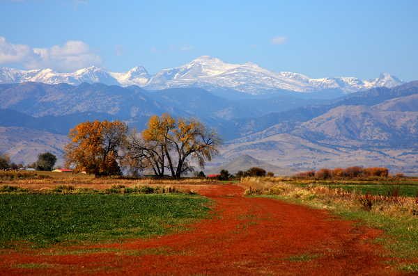 Boulder County Colorado landscape Red Road Autumn View Print