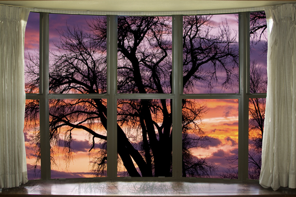 Beautiful Sunset Bay Window View Print