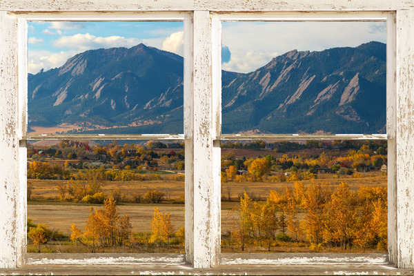 Boulder Colorado Flatirons Autumn  Rustic Window Téléchargement Numérique