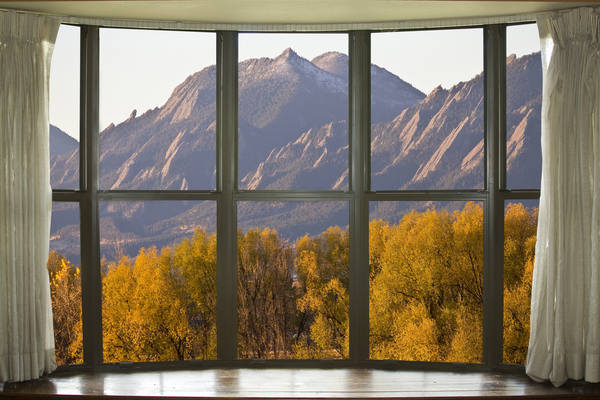 Boulder Flatirons Autumn Bay Window View Digital Download