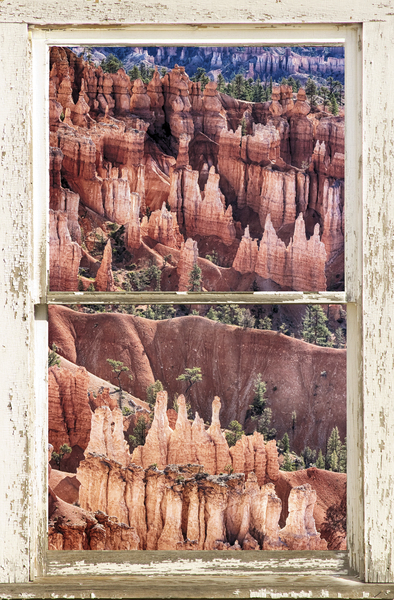 Bryce Canyon Utah View Through White Window Print