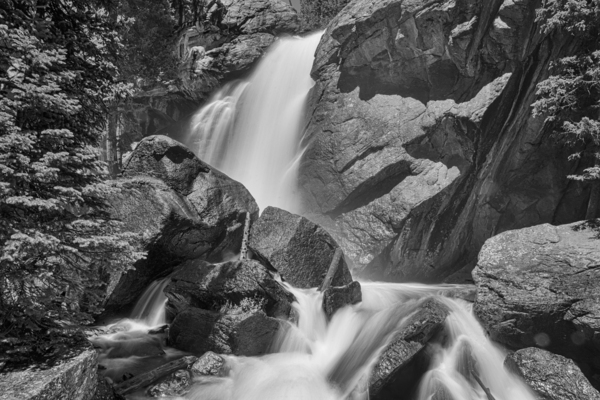 Colorado Ouzel Falls Black White Print