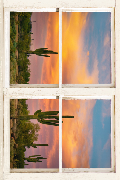 Colorful Southwest Desert Rustic Window View Digital Download