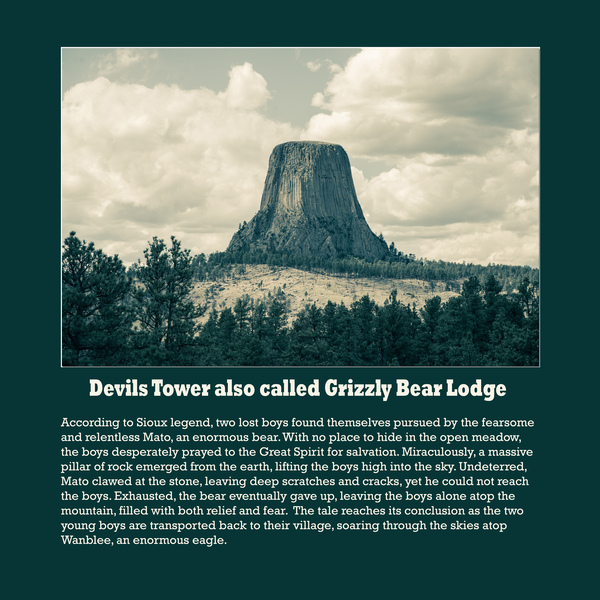 Devils Tower also called Grizzly Bear Lodge Poster Print