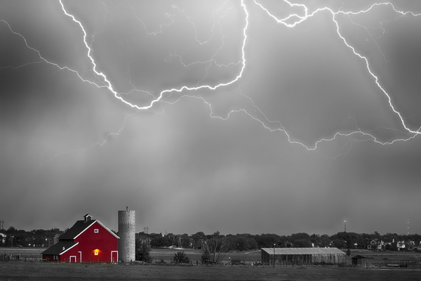 Farm Thunderstorm HDR BWSC Print