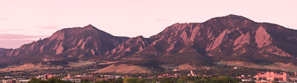 Flatiron first light Panorama Boulder CO Print