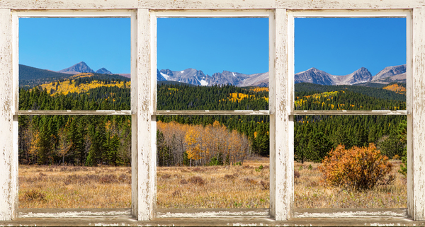 High Elevation Rocky Mountain Peaks Barn Window Téléchargement Numérique