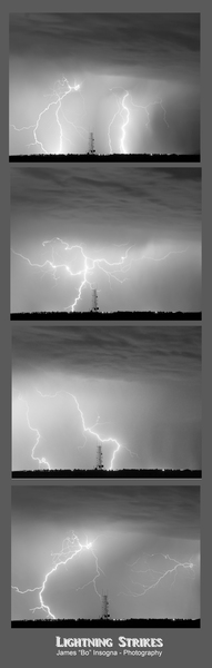 Lightning Strikes 4 Image Vertical Progressio Print