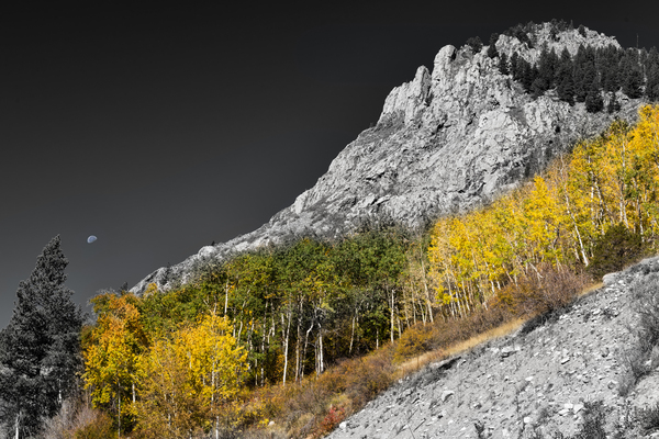 Monarch Pass Waning Gibbous Moon Selective Print