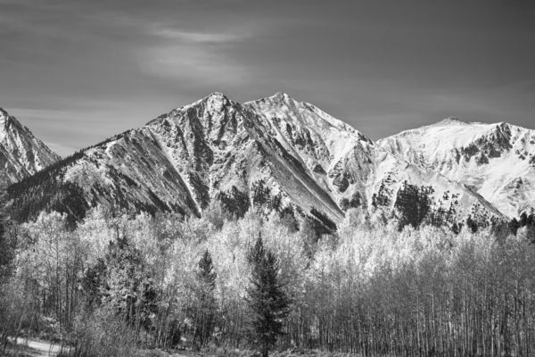 Rocky Mountain Autumn High In Black and White Print