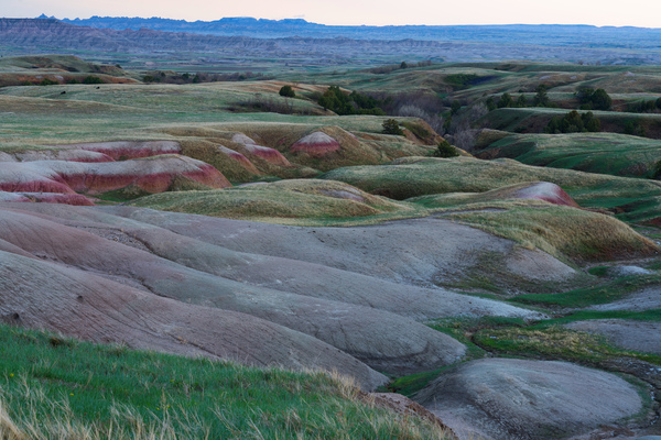 South Dakota Badlands and Refreshed Springtime Grasslands Print