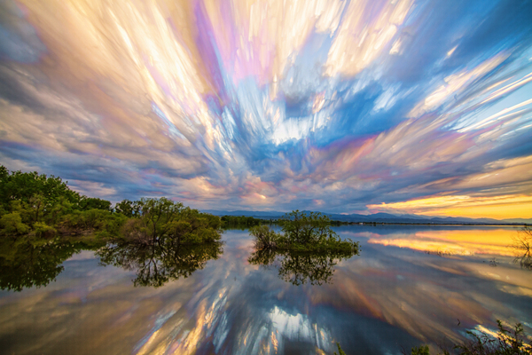 Sunset Lake Reflections Timed Stack  Print