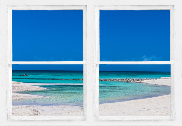 Tropical Blue Ocean Window View Print