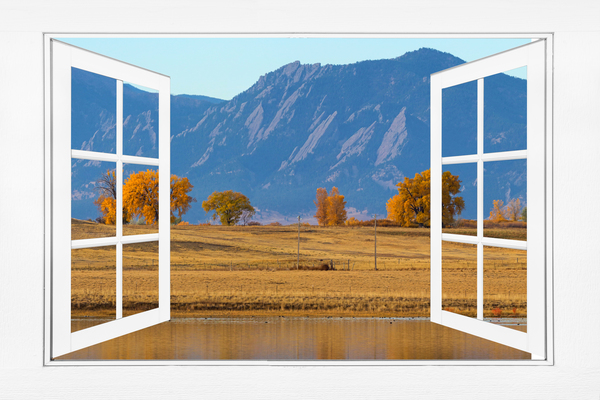 Boulder Flatirons Autumn Trees  Open Window View Digital Download
