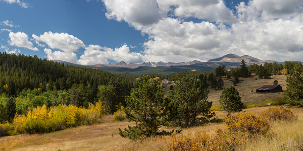 James Canyon Autumn Peaks Panoramic View Print