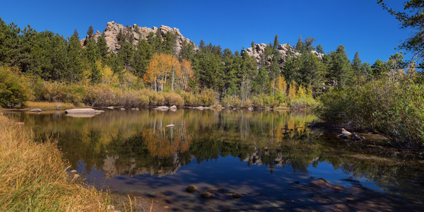 lakes red feather panoramic view Print
