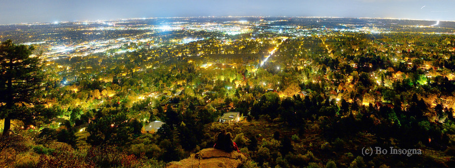 Boulder Colorado City Lights Panorama  Print