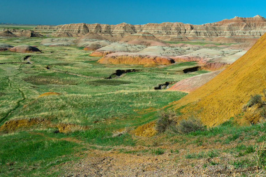 Colorful Layers - Geologic Splendor at Badlands Overlook  Print