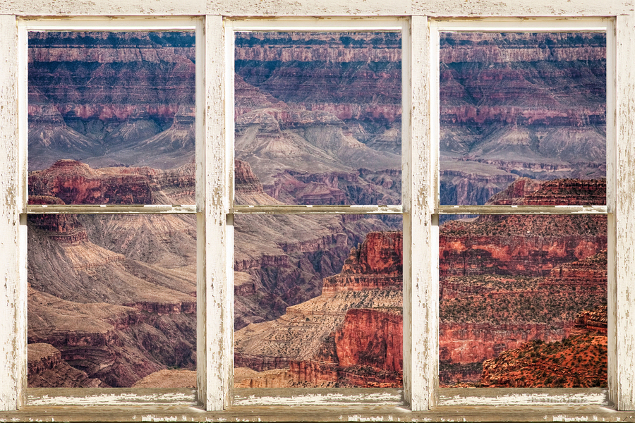 Rustic Window View Grand Canyon  Print