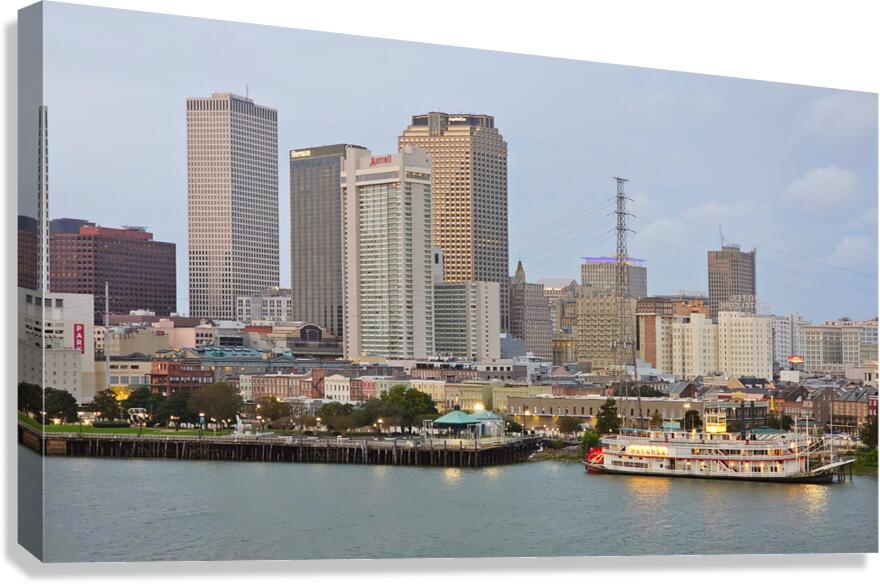 New Orleans Cityscape   Where Skyscrapers Meet Sassy Steamboats Canvas Print