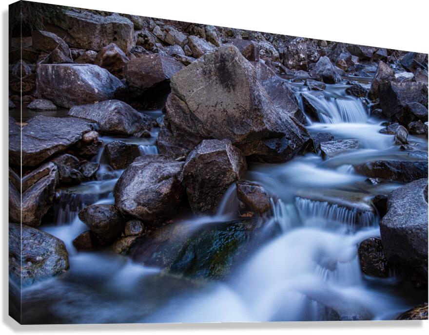 Water Falling On Boulder Creek Canvas Print