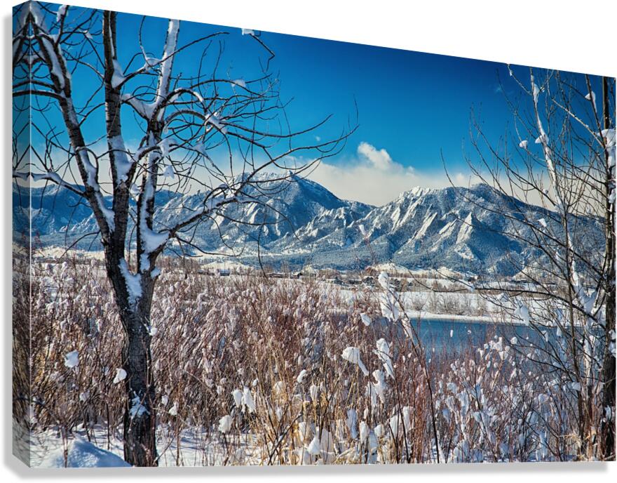 Boulder Colorado Winter Season Scenic View Canvas Print