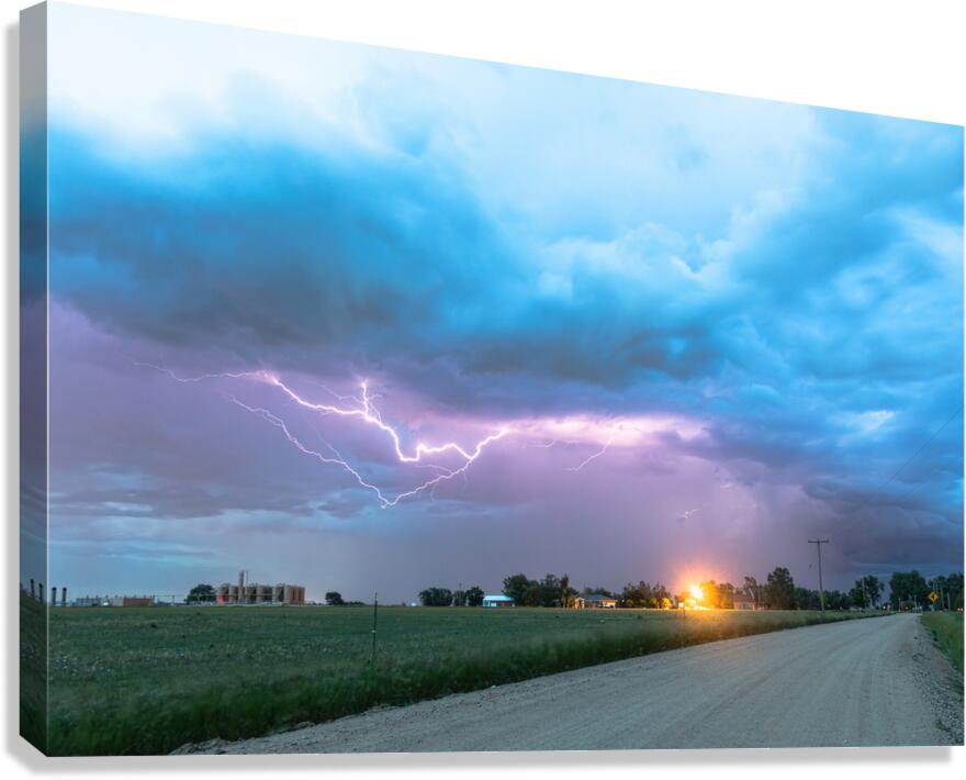 Country Dirt Road Storm Canvas Print