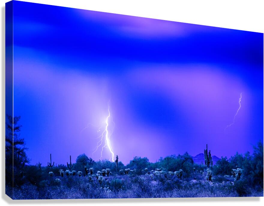 Arizona Blue Hour Desert Storm Canvas Print