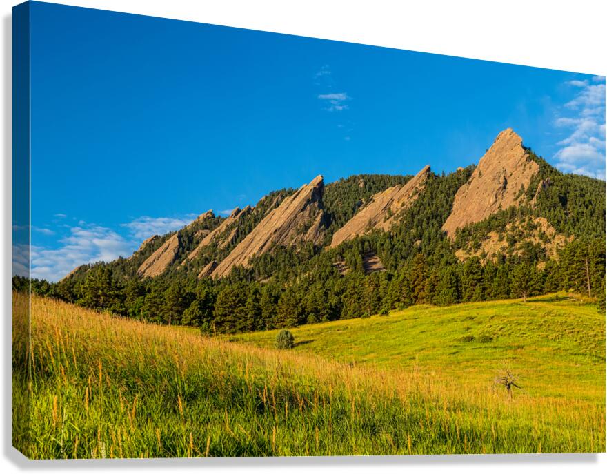 Boulder Colorado Flatirons Sunset Golden Light Canvas Print