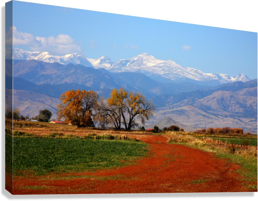Boulder County Colorado landscape Red Road Autumn View Canvas Print