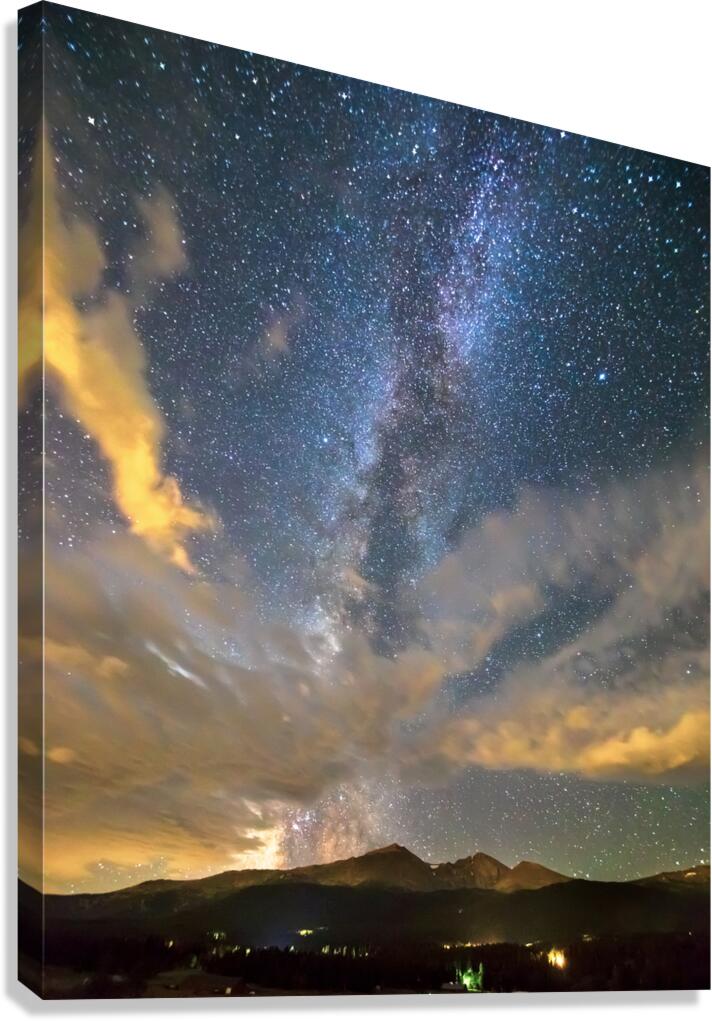 Mt Meeker and Longs Peak Milky Way Wings Canvas Print