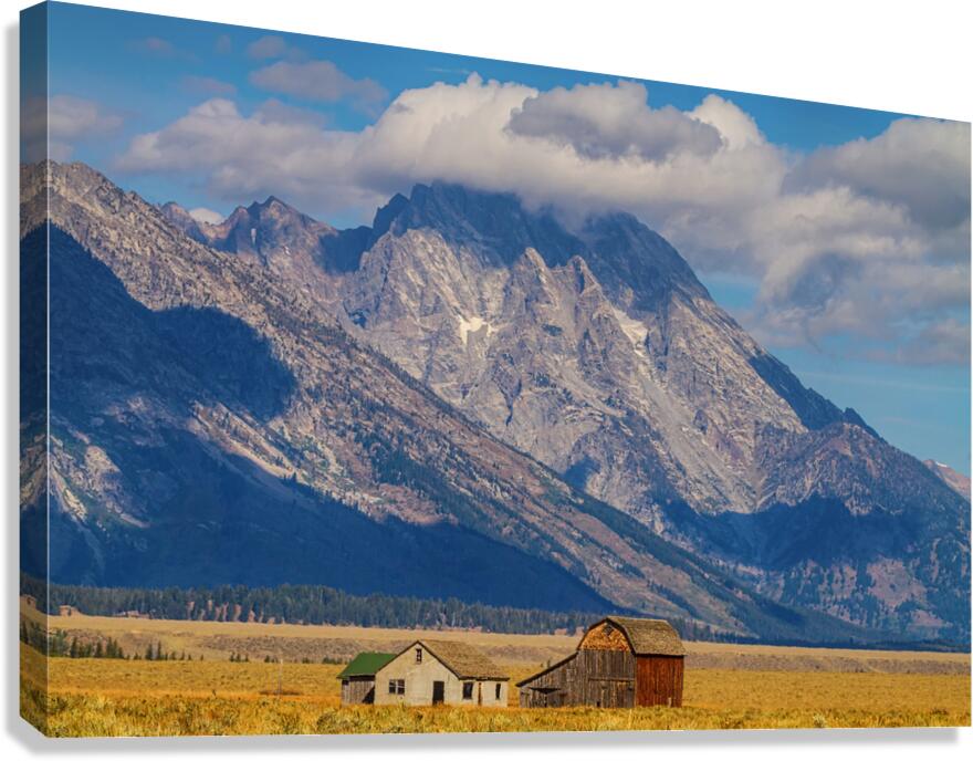 Cloud Crowned Peaks Teton Homestead Legacy Canvas Print