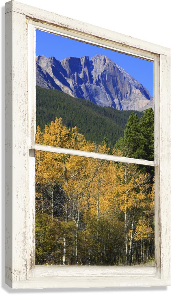 Colorado Autumn Longs Peak Window View Fine Art Print Canvas Print