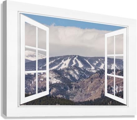 Ski Slopes Open White Picture Window View Canvas Print