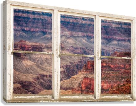 Rustic Window View Grand Canyon Canvas Print