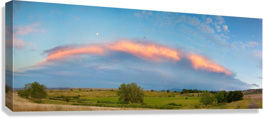 Sunset Storm Moon Longmont Boulder CO Panoram Canvas Print