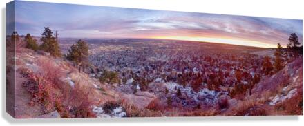 Boulder Colorado Colorful Dawn City Lights Canvas Print