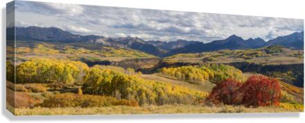 Rocky Mountain Valley Color Panoramic View Canvas Print