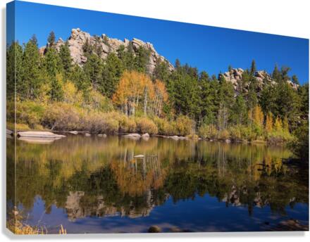 Cool Calm Rocky Mountains Autumn Reflections