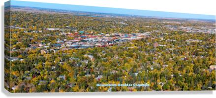 Downtown Boulder Colorado Autumn Season Panoramic Poster Canvas Print