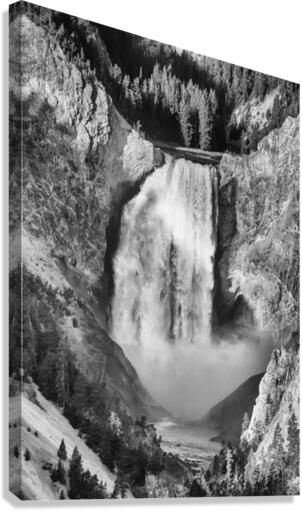 Upper Yellowstone Falls Black White  Canvas Print
