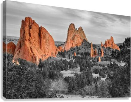 Garden of the Gods with Selective Color  Impression sur toile