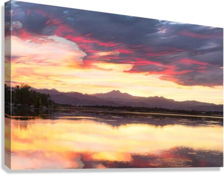 Colorful Colorado Rocky Mountain Sky Reflection  Canvas Print