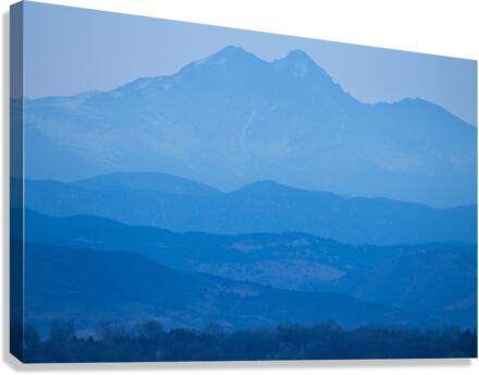 Rocky Mountains Twin Peaks Blue Haze Layers Impression sur toile