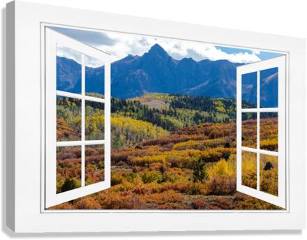 Colorful Rocky Mountains Open Window View Canvas Print