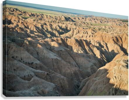 Natures Elegy Badlands Canyons Cracks and the Dance of Shadows Canvas print