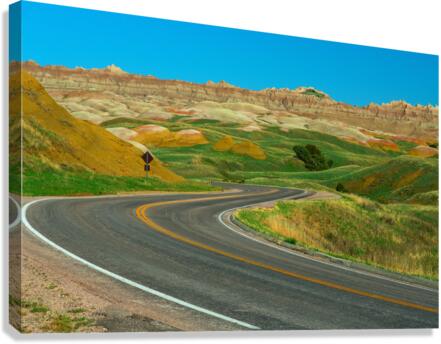 COLORFUL WINDING ROADS - EXPLORING THE BADLANDS IN SOUTH DAKOTA BO INSOGNA  Canvas Print