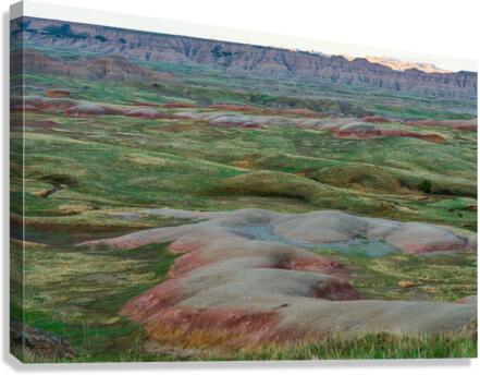 South Dakota Badlands Grasslands Embrace Majestic Canyon Buttes  Canvas Print